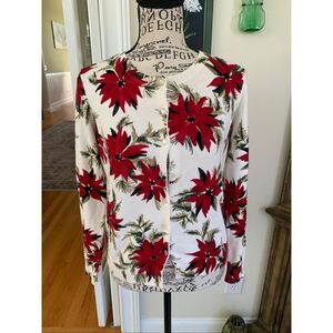 Talbots Poinsettia Cardigan